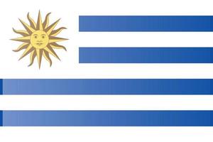 bandera de uruguay original y simple aislada en colores oficiales y proporción correcta. vector