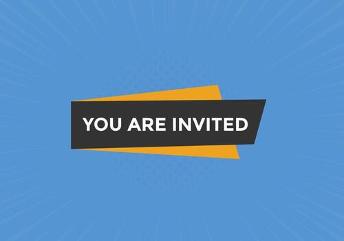 You are invited button. speech bubble. You are invited web banner template. Vector Illustration.