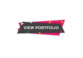 View portfolio button. speech bubble. View portfolio web banner template. Vector Illustration.