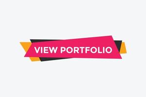 View portfolio button. speech bubble. View portfolio web banner template. Vector Illustration.