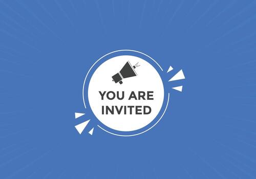 You are invited button. speech bubble. You are invited web banner template. Vector Illustration.