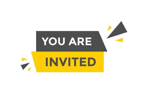 You are invited button. speech bubble. You are invited web banner template. Vector Illustration.