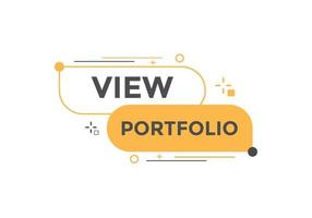 View portfolio Colorful label sign template. View portfolio symbol web banner. vector