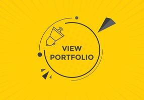 View portfolio button. speech bubble. View portfolio web banner template. Vector Illustration.