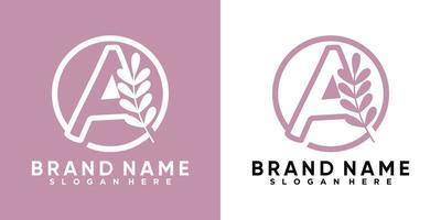 brand name and latter a logo design with style and creative concept vector