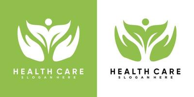 healthy care logo design with creativ concept vector