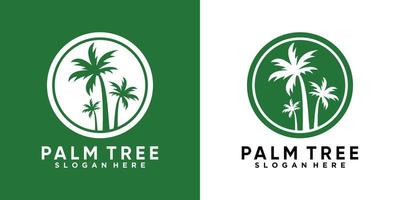 palm tree logo design with creative concept vector