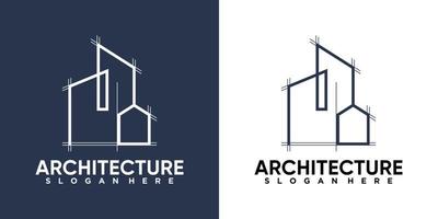 architecture logo design with style and creative concept vector