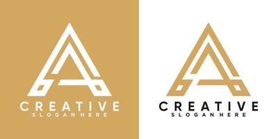 latter a logo design with style and creative concept vector