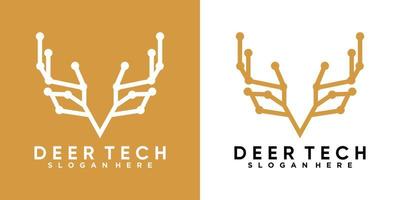 deer tech logo design with style and creative concept vector