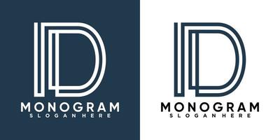 latter d logo design with style and creative concept vector