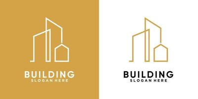 building logo design with style and creative concept vector