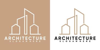 architecture logo design with style and creative concept vector