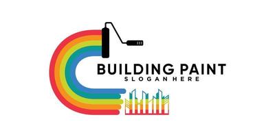 building paint logo design with creative concept vector