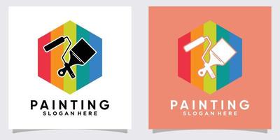 panting logo design with creative concept vector