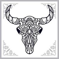 Bison mandala artes aislado sobre fondo blanco. vector