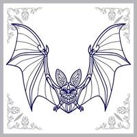 bat mandala artes aislado sobre fondo blanco. vector