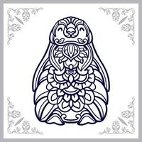 Penguin mandala arts isolated on white background vector