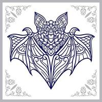 bat mandala artes aislado sobre fondo blanco. vector