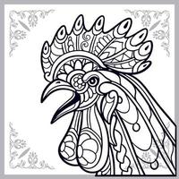 Rooster mandala arts isolated on white background vector