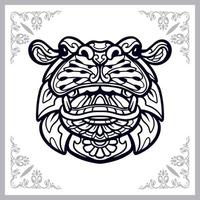 Hippopotamus mandala arts isolated on white background vector