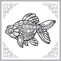 Goldfish mandala arts isolated on white background vector