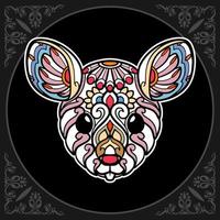 Colorful mouse mandala arts isolated on black background vector