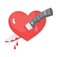 A kill heart flat editable icon vector