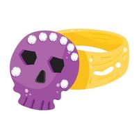 A skull ring flat sticker icon vector