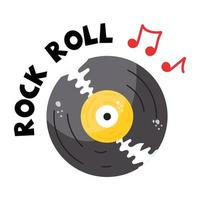 Check this trendy flat sticker of rock roll vector