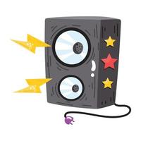 un icono de etiqueta plana de altavoz vector