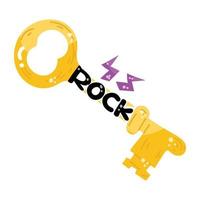 una pegatina plana de llave de rock retro vector