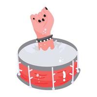 A percussion icon in flat sticker design vector