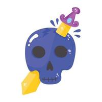 An icon of skull flat vector