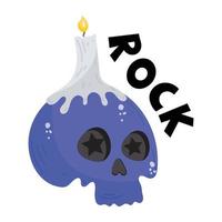 A skull candle flat sticker icon vector