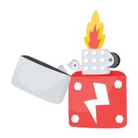 Modern flat sticker icon of a lighter vector