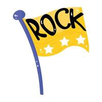un icono de diseño plano de bandera de rock vector