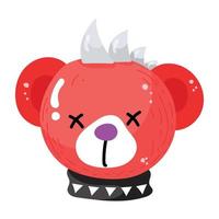 An evil teddy bear flat sticker design vector