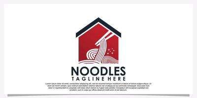 ilustración de diseño de logotipo de fideos ramen para icono de restaurante con elemento creativo premium vector parte 5