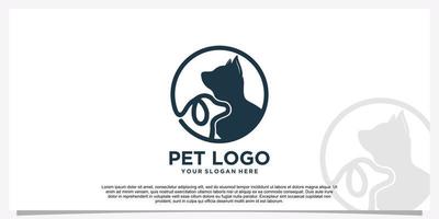 Pet logo design template pet icon simple concept Premium Vector