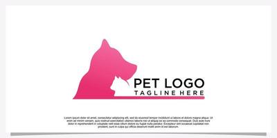 Pet logo design template pet icon simple concept Premium Vector