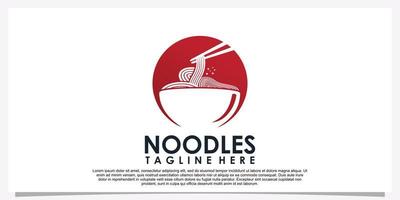 ilustración de diseño de logotipo de fideos ramen para icono de restaurante con elemento creativo premium vector parte 6