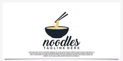 Ramen noodle logo design illustration for restaurant icon with creative element Premium Vector Part 12