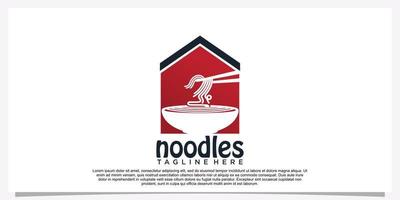 Ramen noodle logo design illustration for restaurant icon with creative element Premium Vector Part 24