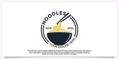 Ramen noodle logo design illustration for restaurant icon with creative element Premium Vector Part 13