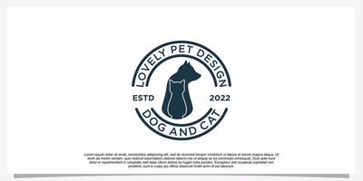 Pet logo design template pet icon simple concept Premium Vector