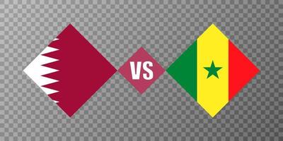 concepto de bandera de senegal vs qatar. ilustración vectorial vector