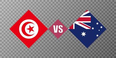 Tunisia vs Australia flag concept. Vector illustration.