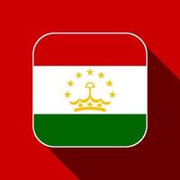 Tajikistan flag, official colors. Vector illustration.