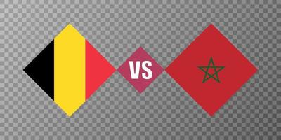 Belgium vs Morocco flag concept. Vector illustration.